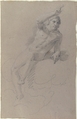 Christ Blessing, Giacomo Zoboli (Italian, Modena 1681–1767 Rome), Black chalk, highlighted with white, on grayish brown paper (recto); faint black chalk study of the same figure and three studies for a left hand (verso)
